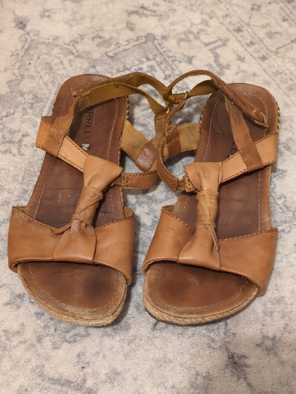Merrell Whisper Tan Leather Strap Sandals